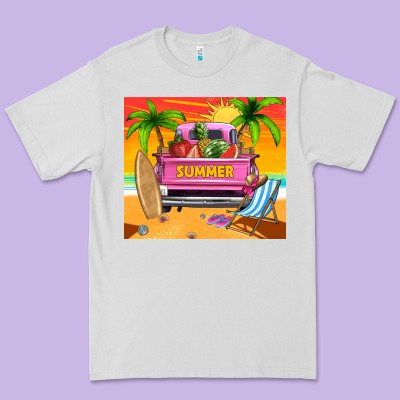 Summer Truck Premium Tee Designed By Tumblerdesignbyshophia