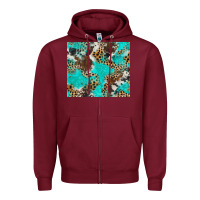 Burgundy cheetah cowhide tumbler Zipper Hoodie - BarkalooDesign