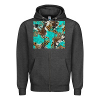 Charcoal Heather cheetah cowhide tumbler Zipper Hoodie - BarkalooDesign