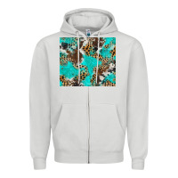 Dove Grey cheetah cowhide tumbler Zipper Hoodie - BarkalooDesign
