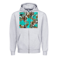 Heather Grey cheetah cowhide tumbler Zipper Hoodie - BarkalooDesign