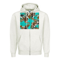Oatmeal Heather cheetah cowhide tumbler Zipper Hoodie - BarkalooDesign