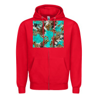 Red cheetah cowhide tumbler Zipper Hoodie - BarkalooDesign