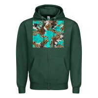 Sports Green cheetah cowhide tumbler Zipper Hoodie - BarkalooDesign