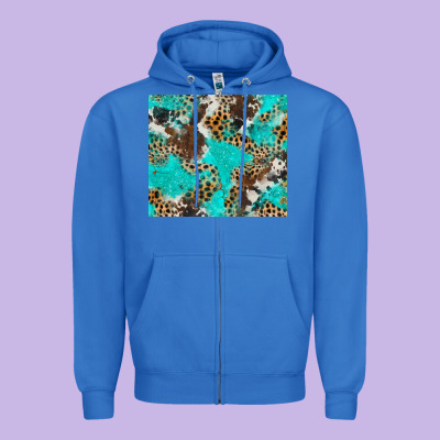 Cheetah Cowhide Tumbler Zipper Hoodie Designed By Barkaloodesign