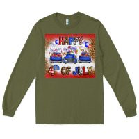 Army Green Western Happy Fourth Of July Long Sleeve Tee - FaDigitalArtStudio