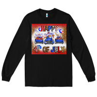 Black Western Happy Fourth Of July Long Sleeve Tee - FaDigitalArtStudio