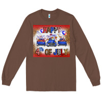 Chestnut Western Happy Fourth Of July Long Sleeve Tee - FaDigitalArtStudio