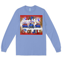 Colony Blue Western Happy Fourth Of July Long Sleeve Tee - FaDigitalArtStudio