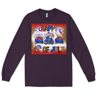 Plum Western Happy Fourth Of July Long Sleeve Tee - FaDigitalArtStudio