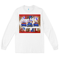 White Western Happy Fourth Of July Long Sleeve Tee - FaDigitalArtStudio