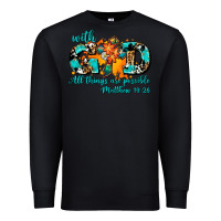 Black with god all things are possible. cross Premium Sweatshirt - AdoDesignShop
