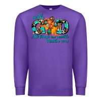 Purple with god all things are possible. cross Premium Sweatshirt - AdoDesignShop