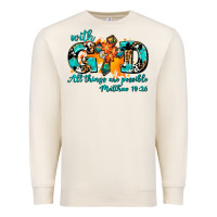 Sandshell with god all things are possible. cross Premium Sweatshirt - AdoDesignShop