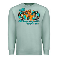 Seafoam with god all things are possible. cross Premium Sweatshirt - AdoDesignShop