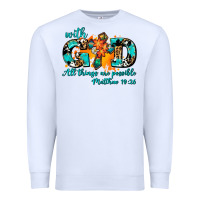 White with god all things are possible. cross Premium Sweatshirt - AdoDesignShop