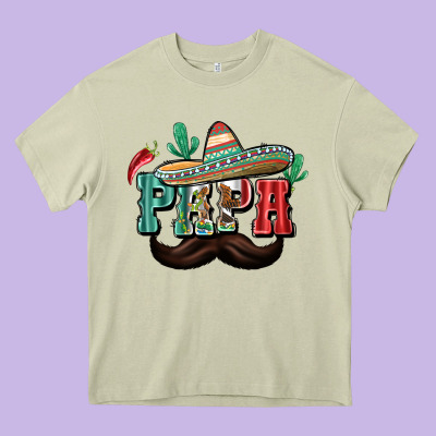 Mexican Papa Heavy Core Tee Designed By Texasbilliewilder