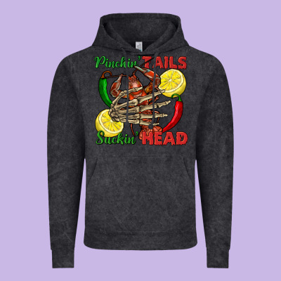 Pinchin' Tails Suckin' Head Crawfish Vintage Hoodie Designed By Fadigitalartstudio