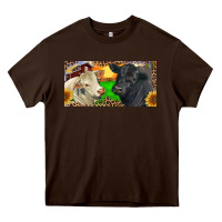 Chocolate Brown Charolais Bull And Black Angus Bull With Farm Heavy Core Tee - RanaPortraitStore
