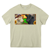 Mossy Charolais Bull And Black Angus Bull With Farm Heavy Core Tee - RanaPortraitStore