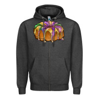 Charcoal Heather king cake Zipper Hoodie - BarkalooDesign
