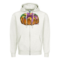 Oatmeal Heather king cake Zipper Hoodie - BarkalooDesign