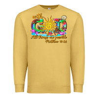 Antique Gold with god all things are possible summer Premium Sweatshirt - AdoDesignShop