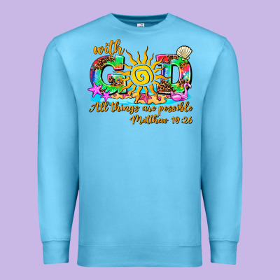 With God All Things Are Possible Summer Premium Sweatshirt Designed By Adodesignshop
