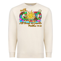 Sandshell with god all things are possible summer Premium Sweatshirt - AdoDesignShop