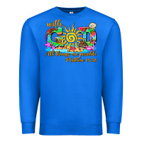 True Royal with god all things are possible summer Premium Sweatshirt - AdoDesignShop