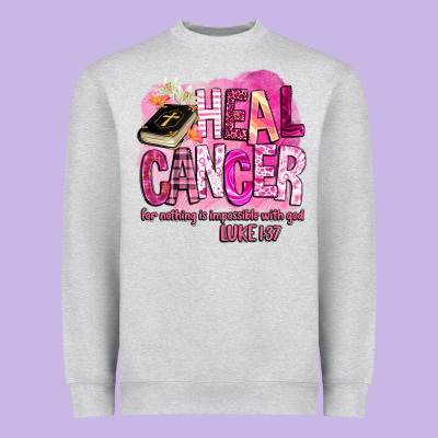 Heal Cancer For Nothing Is Impossible With God Heavyweight Sweatshirt Designed By Barkaloodesign