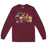 Burgundy lgbt coffee cups Long Sleeve Tee - FaDigitalArtStudio
