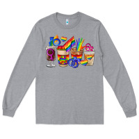 Heather Grey lgbt coffee cups Long Sleeve Tee - FaDigitalArtStudio