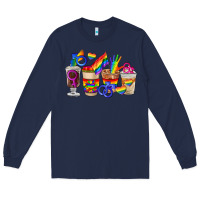 Navy lgbt coffee cups Long Sleeve Tee - FaDigitalArtStudio
