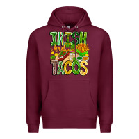 Burgundy Irish i Had Tacos Premium Hoodie - CowhideDigitalArt