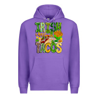 Purple Irish i Had Tacos Premium Hoodie - CowhideDigitalArt