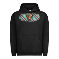 Pigment Black cow floral Urban Hoodie - JahusDesignShop