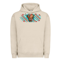 Pigment French Oak cow floral Urban Hoodie - JahusDesignShop