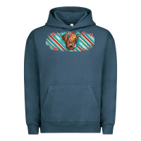 Pigment Midnight Navy cow floral Urban Hoodie - JahusDesignShop