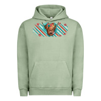 Pigment Oil Green cow floral Urban Hoodie - JahusDesignShop