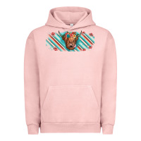 Pigment Salmon cow floral Urban Hoodie - JahusDesignShop