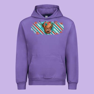 Cow Floral Urban Hoodie Designed By Jahusdesignshop