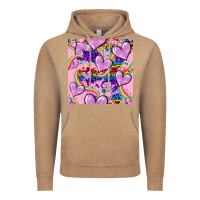 Vintage Coffee pride heart seamless pattern Vintage Hoodie - FaDigitalArtStudio