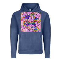 Vintage Denim pride heart seamless pattern Vintage Hoodie - FaDigitalArtStudio