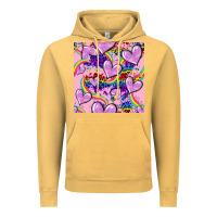 Vintage Mustard pride heart seamless pattern Vintage Hoodie - FaDigitalArtStudio