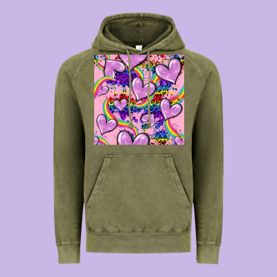 Pride Heart Seamless Pattern Vintage Hoodie Designed By Fadigitalartstudio