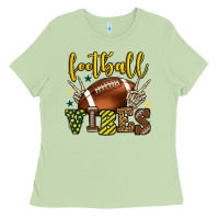 Matcha Football vibes yellow and green team color Ladies Tee - HowdyJamesFarm