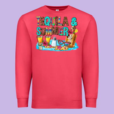 Tequila And Summmer Premium Sweatshirt Designed By Adodesignshop