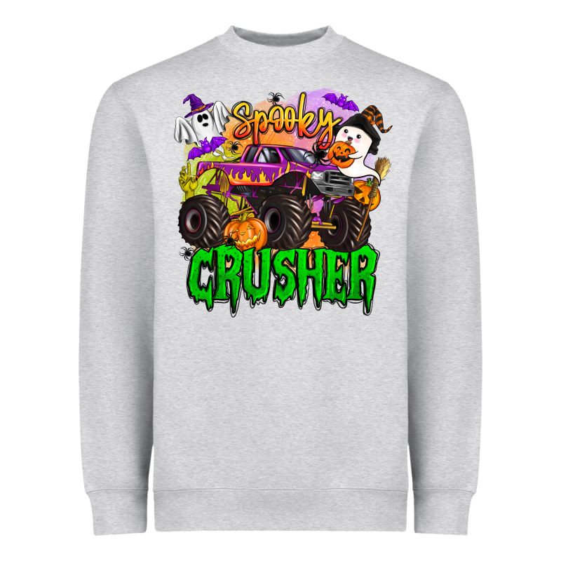 Spooky Crusher Monster Truck Heavyweight Sweatshirt by BarkalooDesign | Teevron