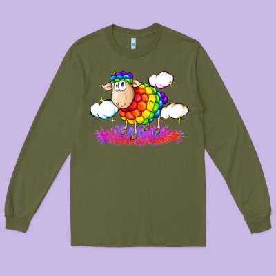 Rainbow Sheep Pride Long Sleeve Tee Designed By Fadigitalartstudio